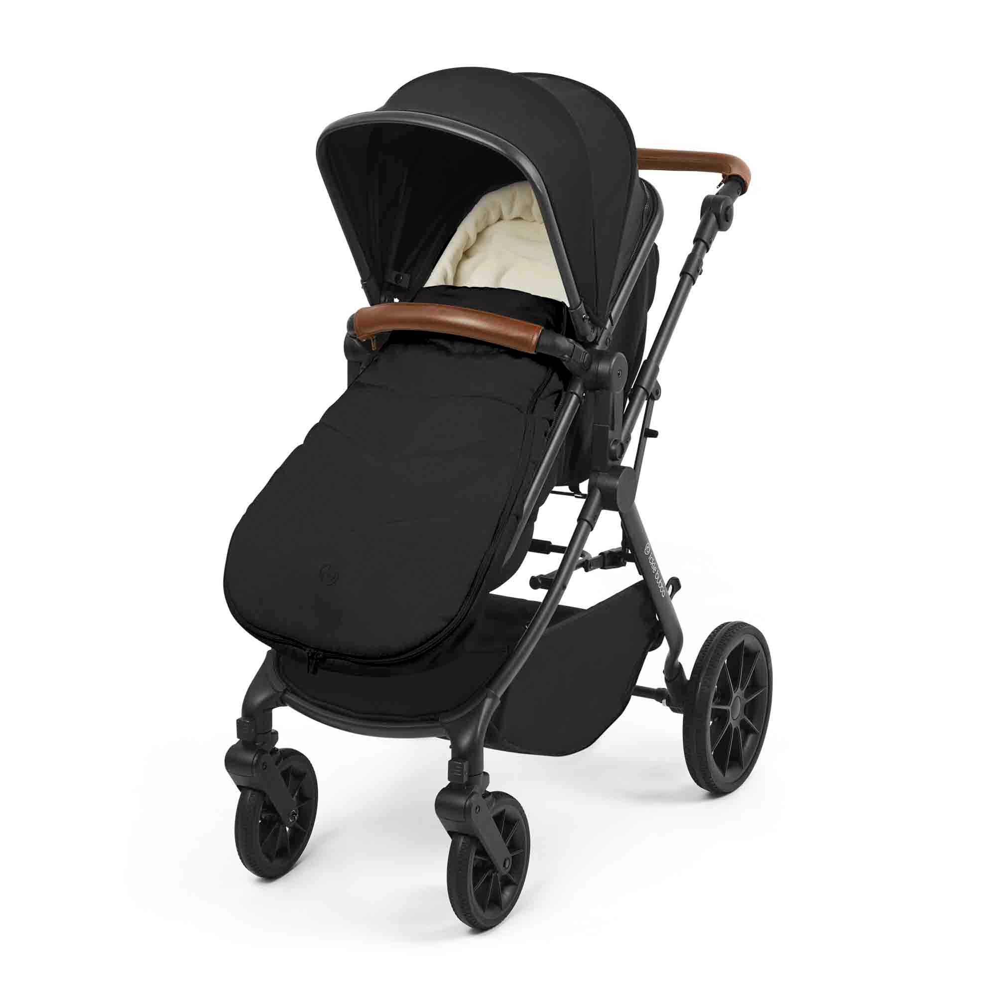 Chancelière Bébé Poussette Longue Universelle 97x44cm - Noire Avec Capuche Et Fermeture Éclair Pour Tenir Chaud En Hiver