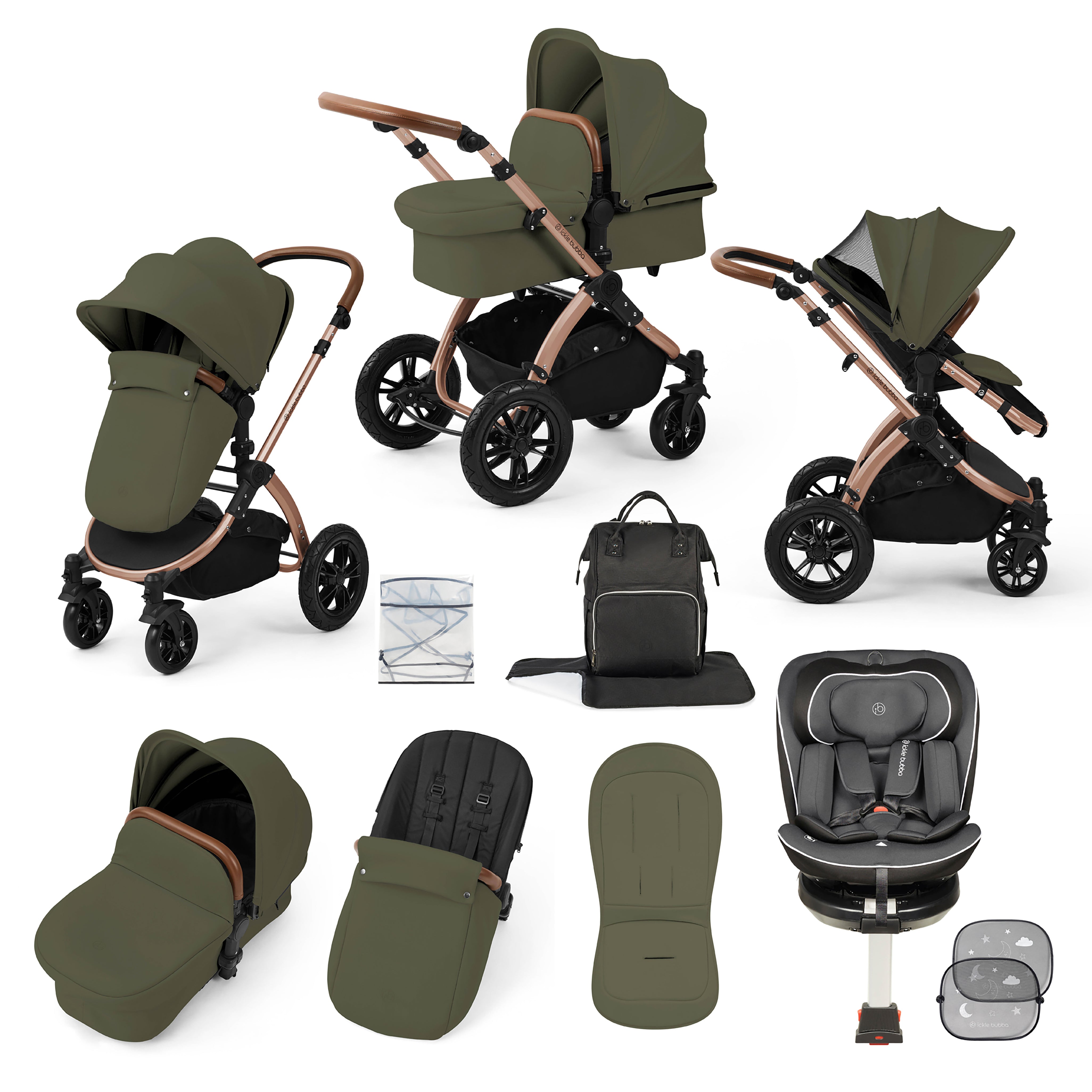 Ensemble de voyage Stomp Luxe avec siège auto Radial i-Size Plus 360 Tour 40-150cm Isofix