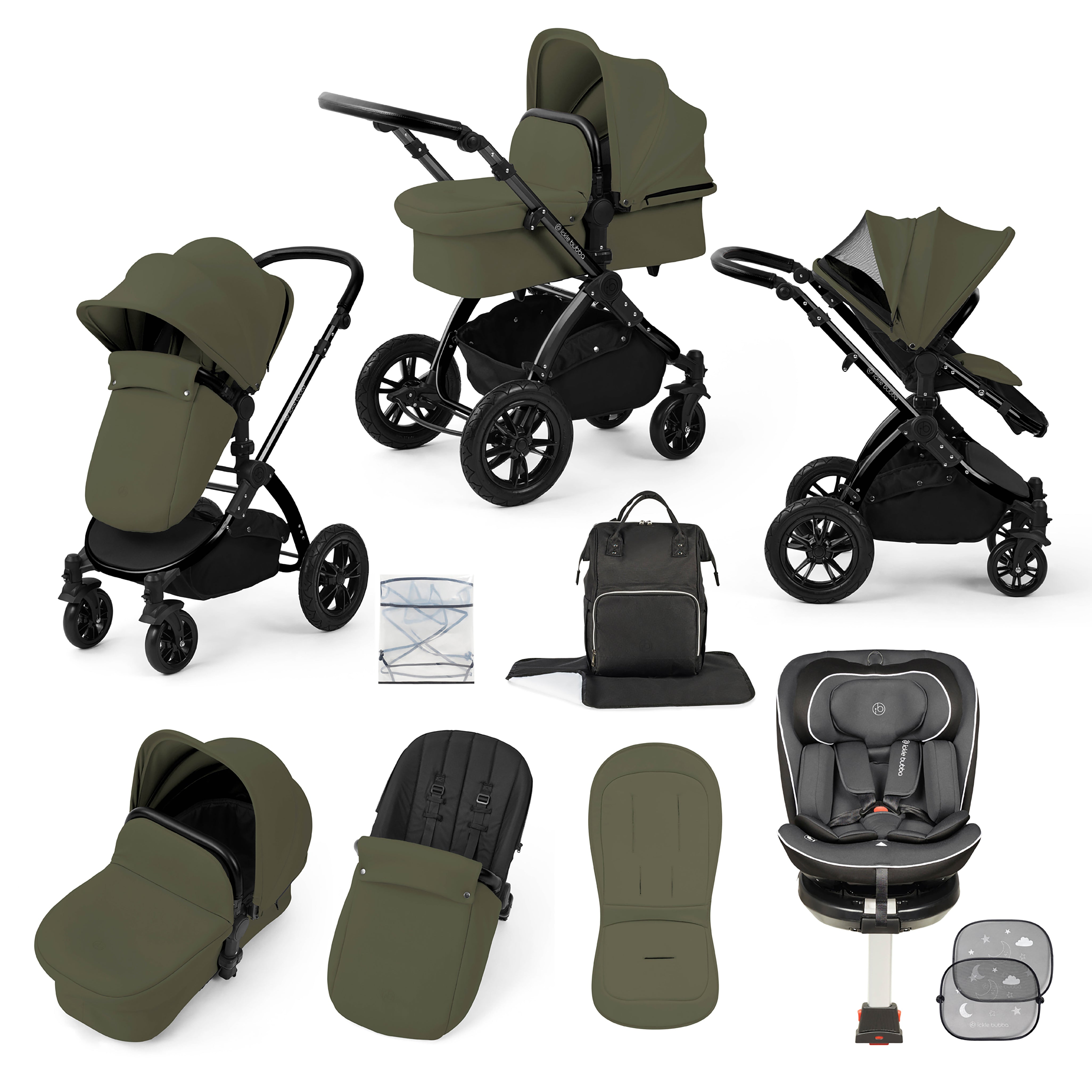 Ensemble de voyage Stomp Luxe avec siège auto Radial i-Size Plus 360 Tour 40-150cm Isofix