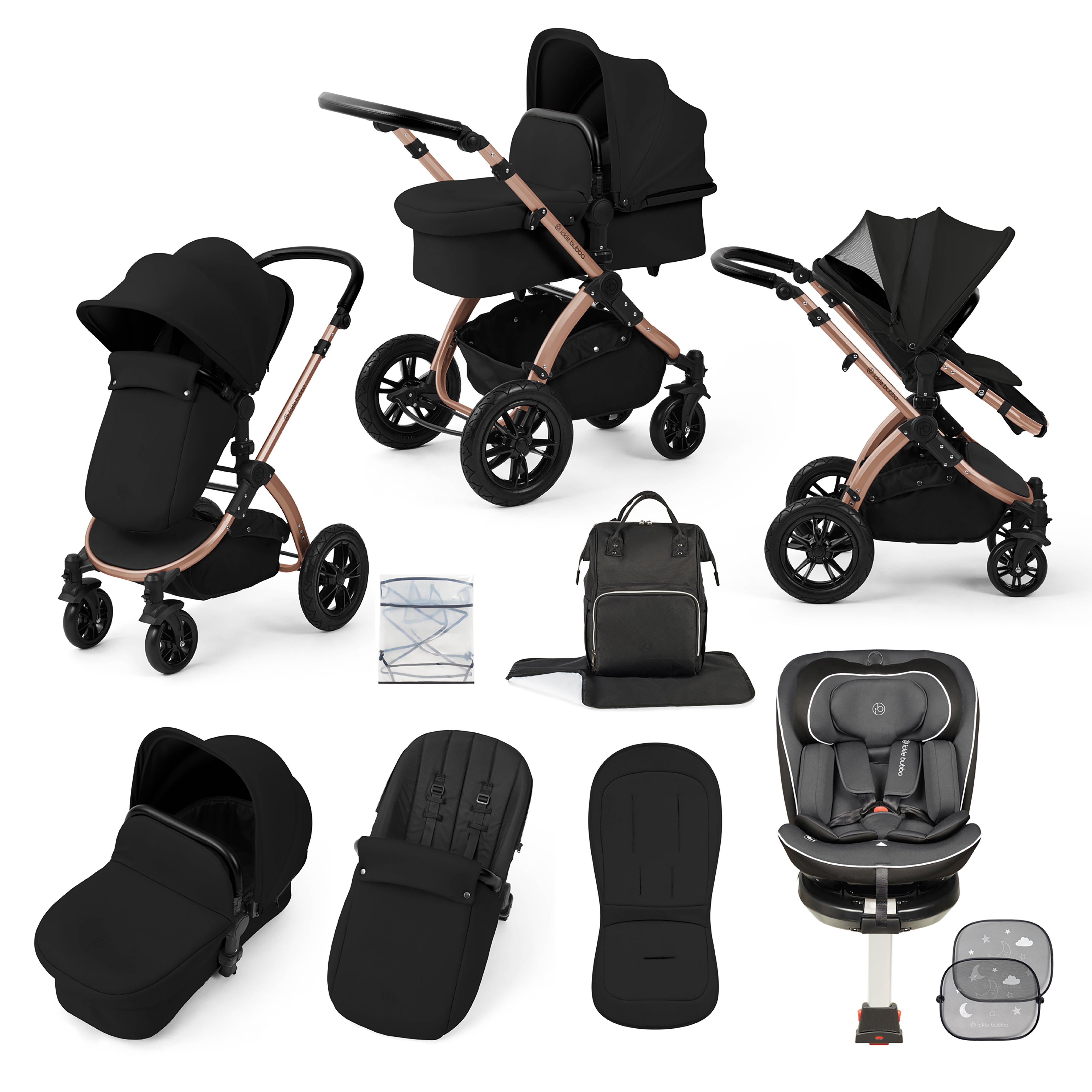Ensemble de voyage Stomp Luxe avec siège auto Radial i-Size Plus 360 Tour 40-150cm Isofix