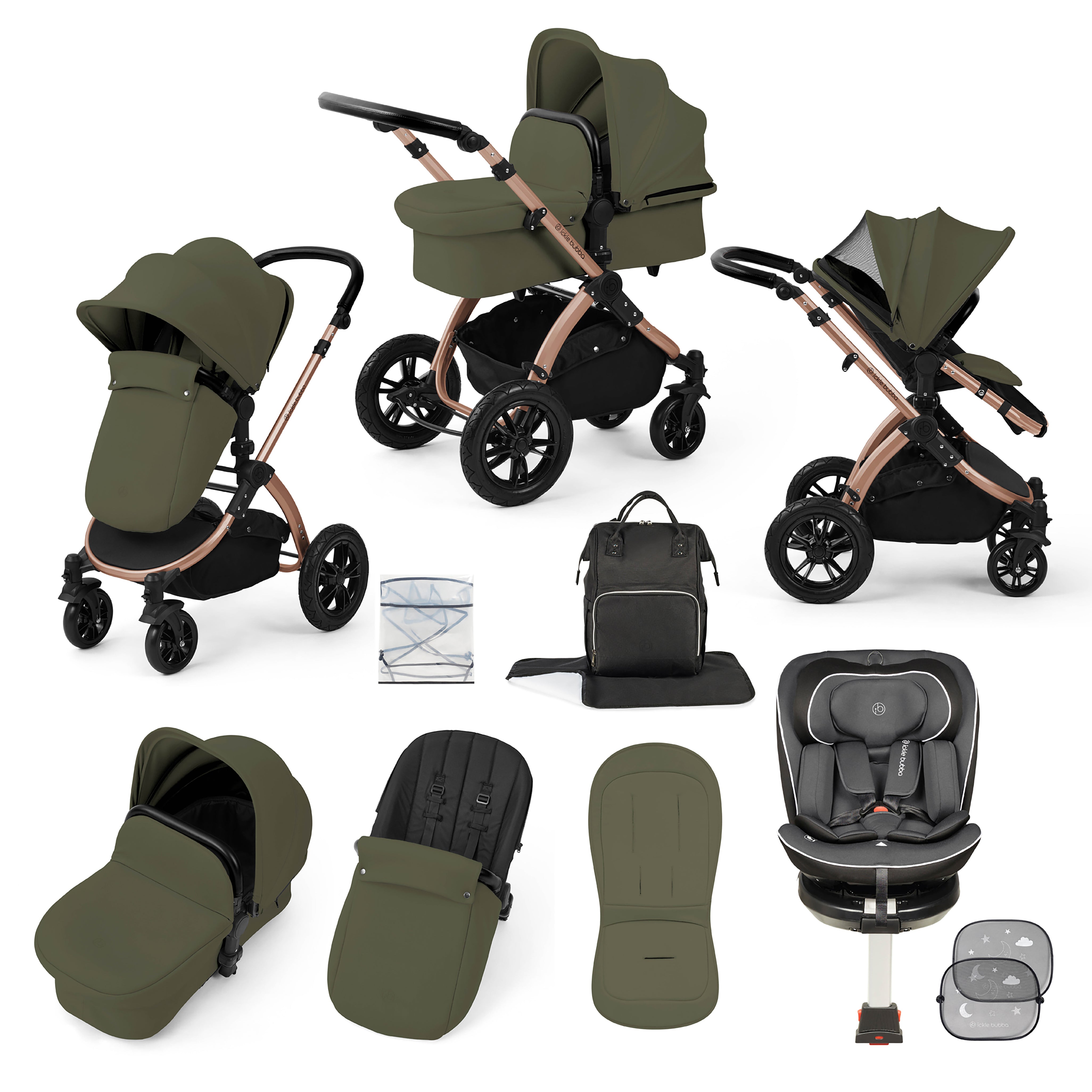 Ensemble de voyage Stomp Luxe avec siège auto Radial i-Size Plus 360 Tour 40-150cm Isofix